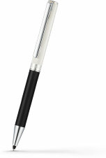 Шариковая ручка Aurora Magellano Matt Black Barrel Cap in Silver 925 Linear Patter (AU A42-S)