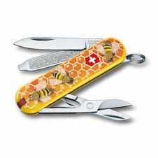 Нож Victorinox Classic "Honey Bee", 0.6223.L1702, 58 мм, 7 функций, желтый.