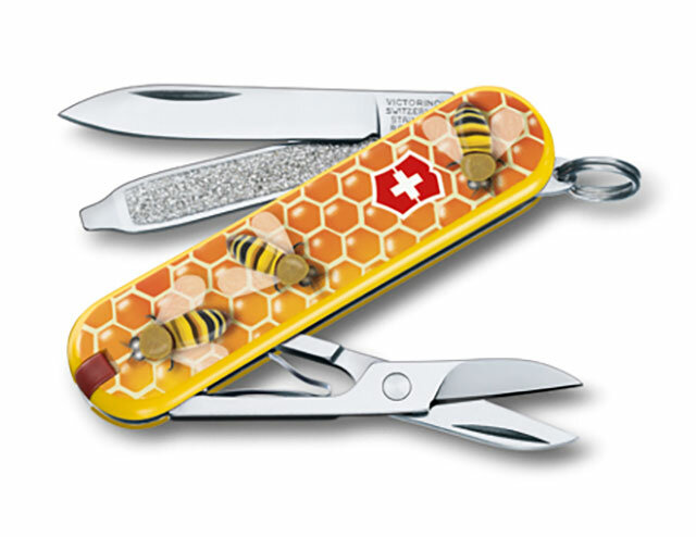 Нож Victorinox Classic "Honey Bee", 0.6223.L1702, 58 мм, 7 функций, желтый.