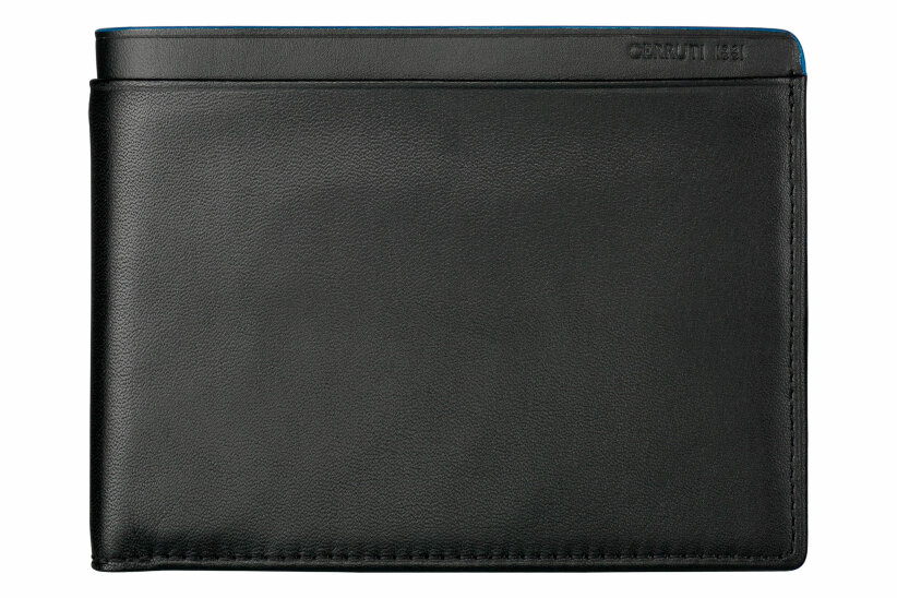 Портмоне Cerruti Pocket Black, 9х12.5 см, кожа.