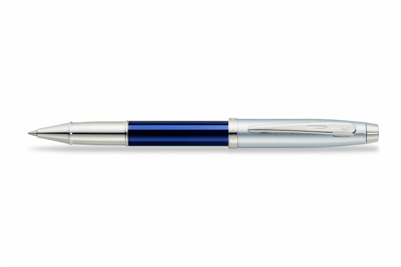 Ручка-роллер Sheaffer 100 Brushed Chrome Plated Cap Blue Barrel Nickel Plat (SH E1930851-30)