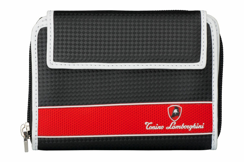 Кошелек Tonino Lamborghini Pure Power Black, 16х11.5 см, кожа.