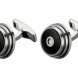 Запонки Porsche Design Grooves Stainless Steel & Onyx, PD 4046901050771.