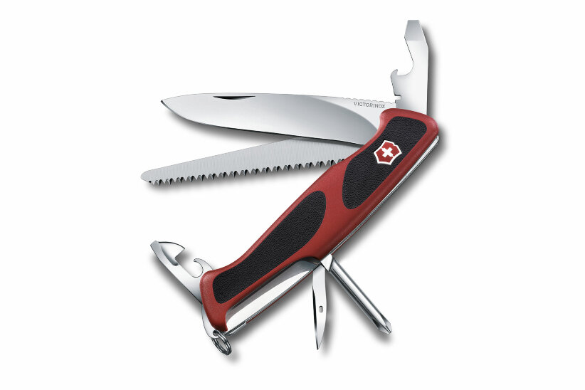 Нож Victorinox RangerGrip 56, 0.9663.C, 130 мм, 12 функций, красный.