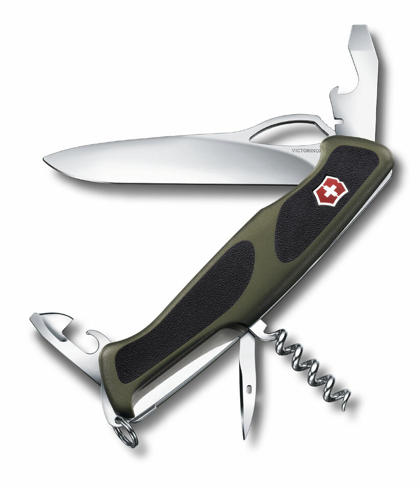 Нож Victorinox RangerGrip 61, 0.9553.MC4, 130 мм, 11 функций, зеленый.