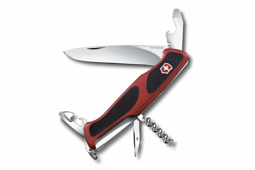 Нож Victorinox RangerGrip 68, VC 0.9553.C, 130 мм, 11 функций, красный.
