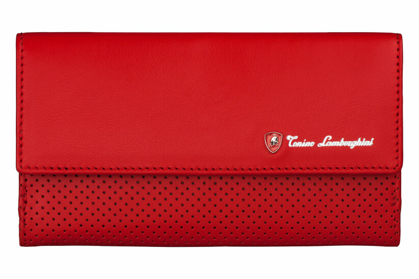 Кошелек Tonino Lamborghini Driving Red, 16.4х10.2 см, кожа.