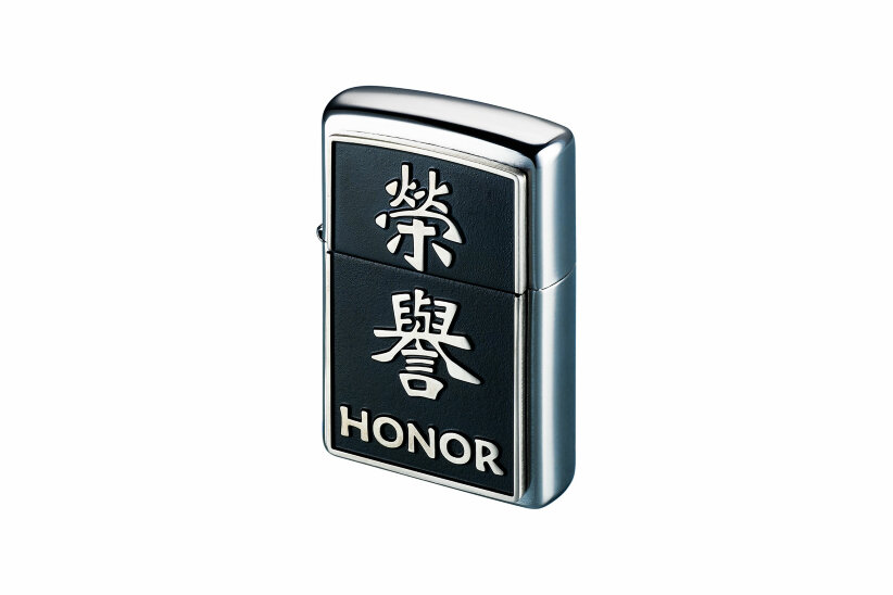Зажигалка бензиновая Zippo Chinese Symbol Honor Emblem Brushed Chrome