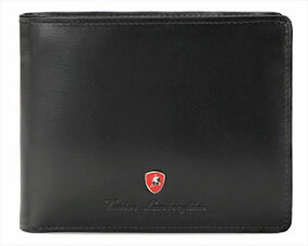Портмоне Tonino Lamborghini Prestige Black, 11.5х9 см, кожа.
